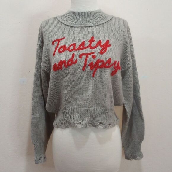 Wildfox Toasty And Tipsy Cropped Sweater - XS - Picture 7 of 11